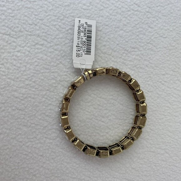 Dressbarn Bracelet Rhinestone Crystal Gold Tone Bangle Magnetic Clasp NWT - Picture 4 of 5